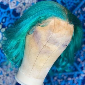 13x6 sea blue 100% human hair lace frontal